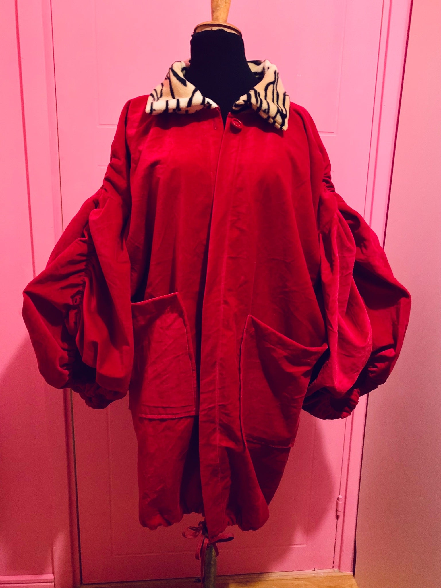 Red velvet bomber jacket  - 1