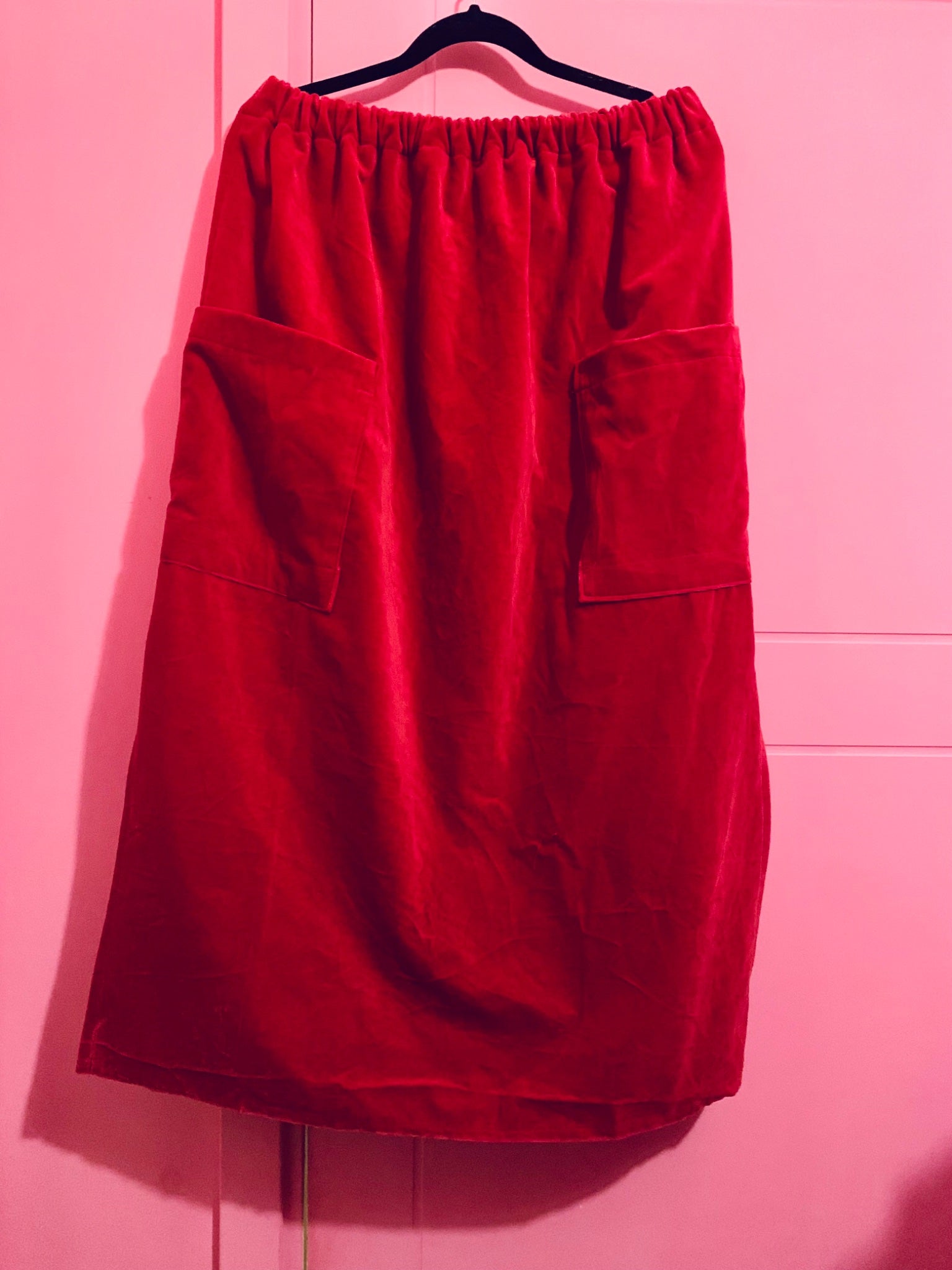 Red velvet skirt M-XL