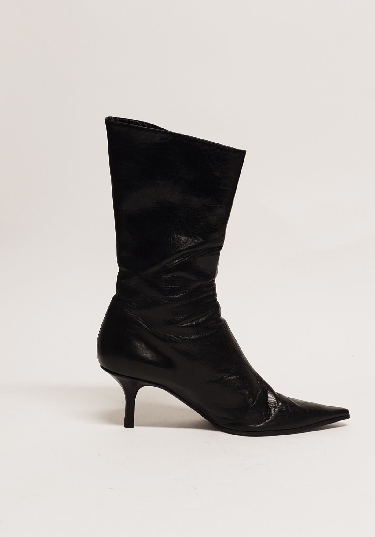 JIMMY CHOO Black Zip Boot Size 38 - 1