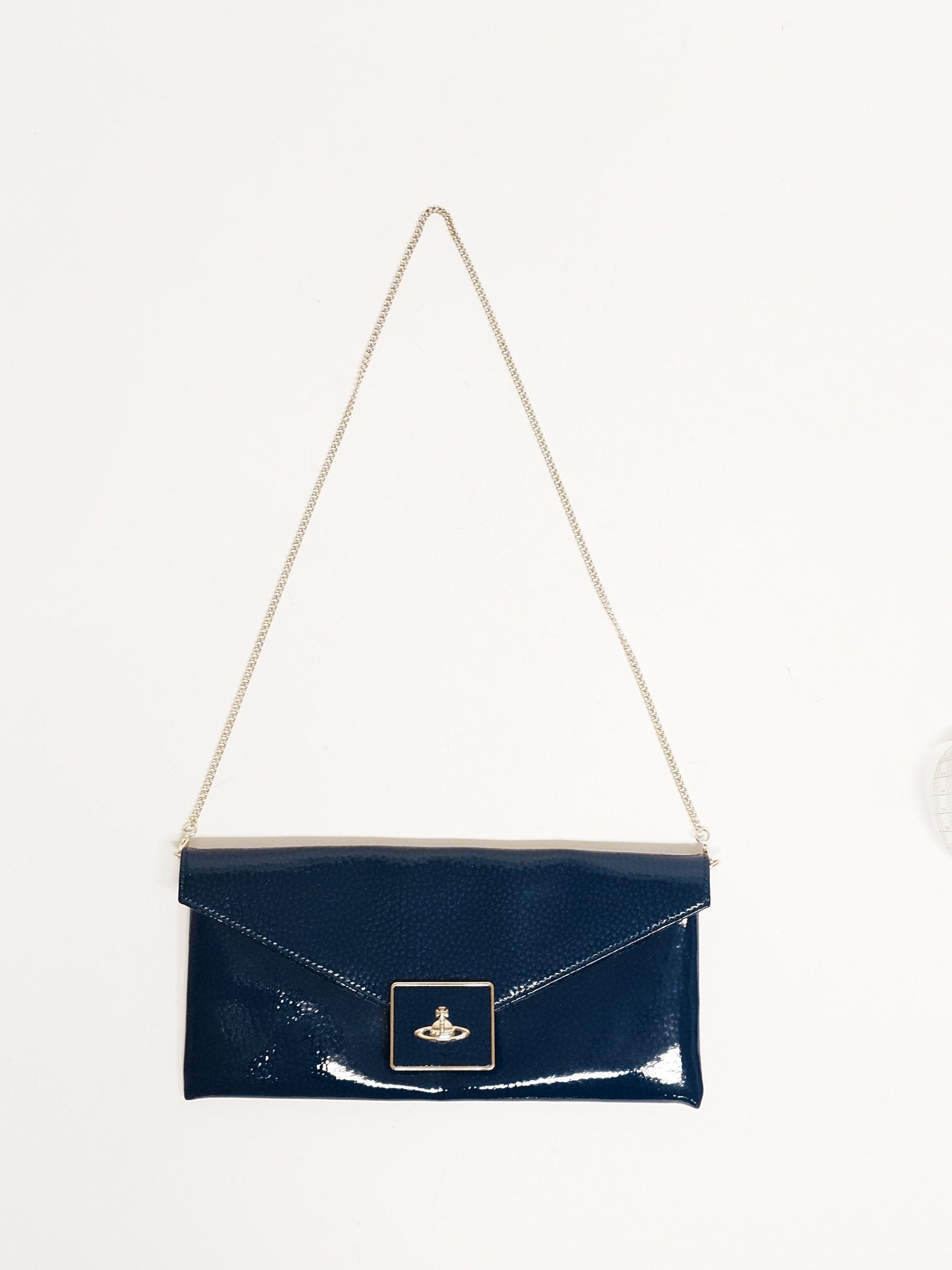 VIVIENNE WESTWOOD Royal Blue Patent Leather Clutch