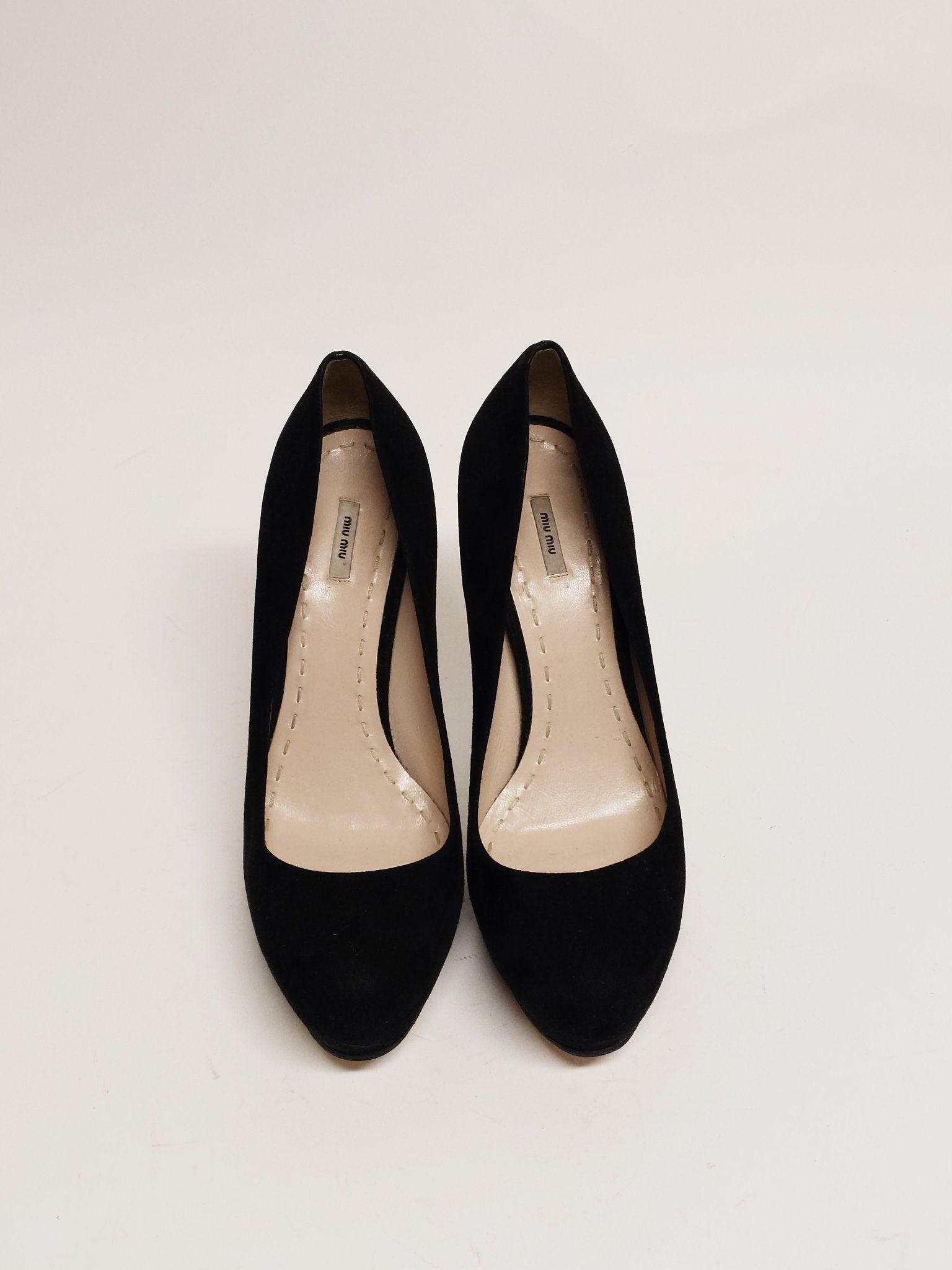 MIU MIU Black Suede Platform Pump EU 41
