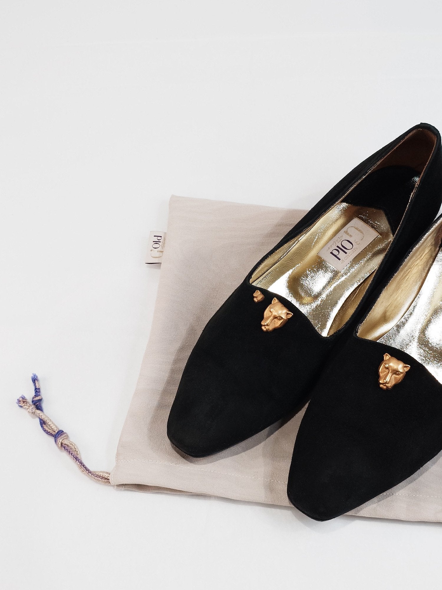 VINTAGE Black Suede Flats EU 39