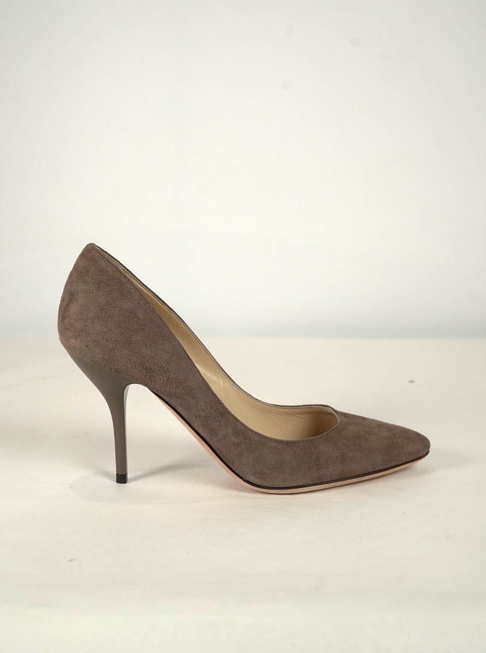 JIMMY CHOO Taupe Suede Pump EU 36.5