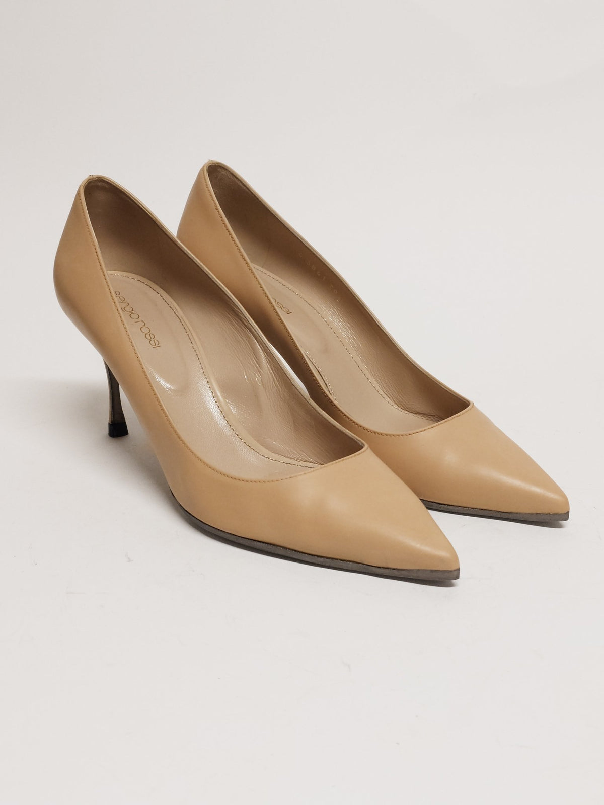 SERGIO ROSSI Salmon Leather Pump Size 39.5 - 3