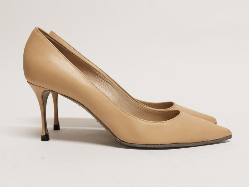 SERGIO ROSSI Salmon Leather Pump Size 39.5 - 2