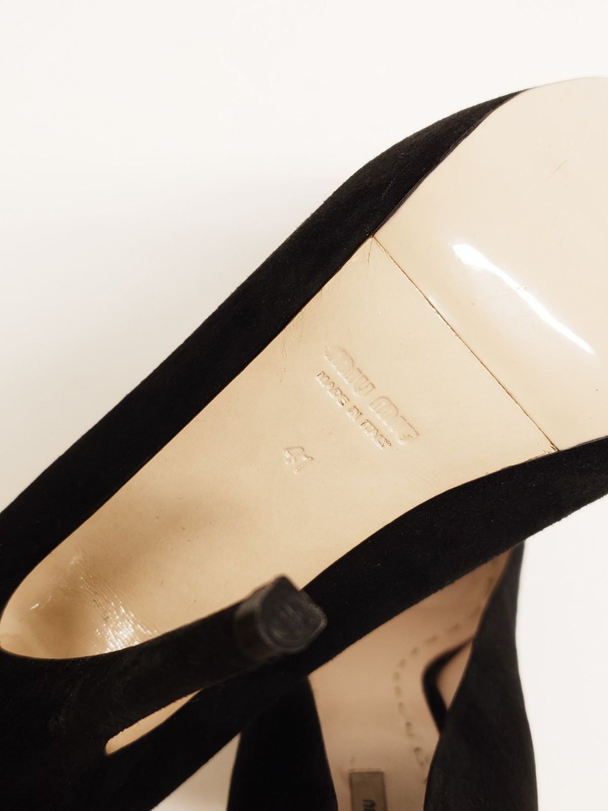 MIU MIU Black Suede Platform Pump Size 41 - 7