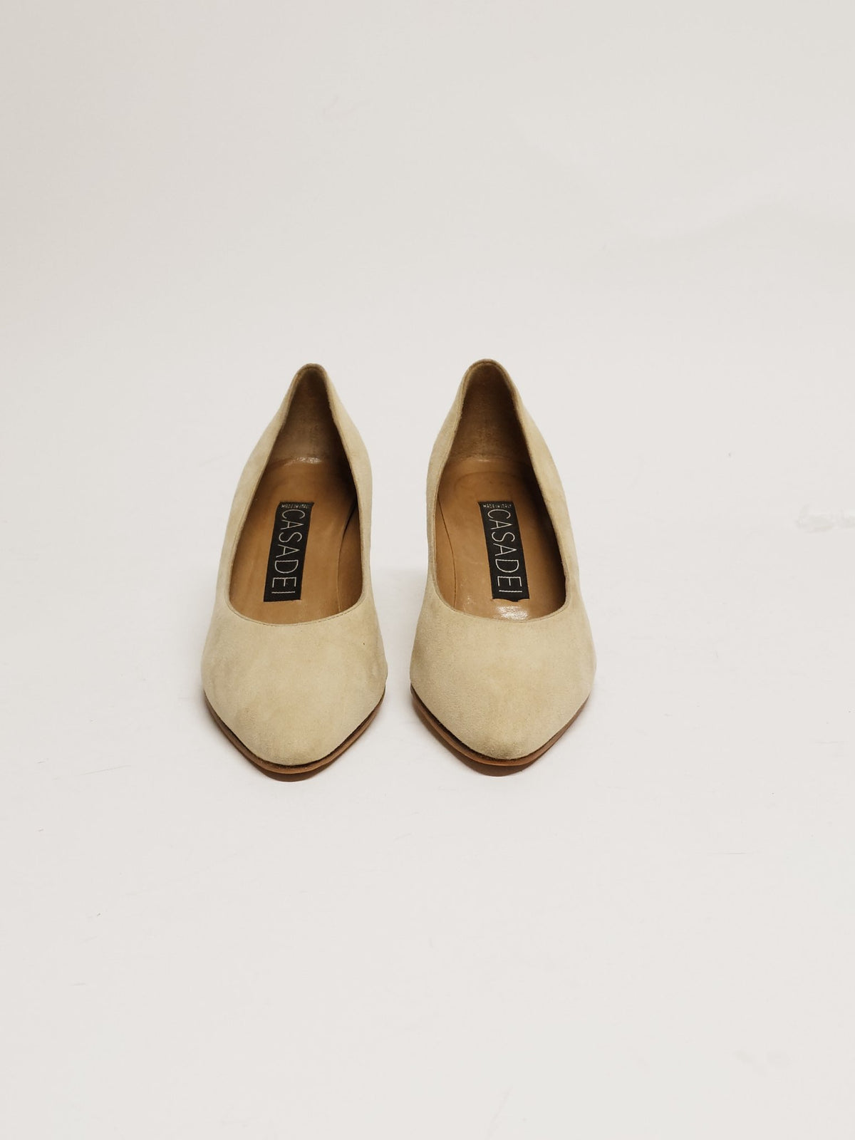 CASADEI Sand Suede Pump Size 38.5 - 3