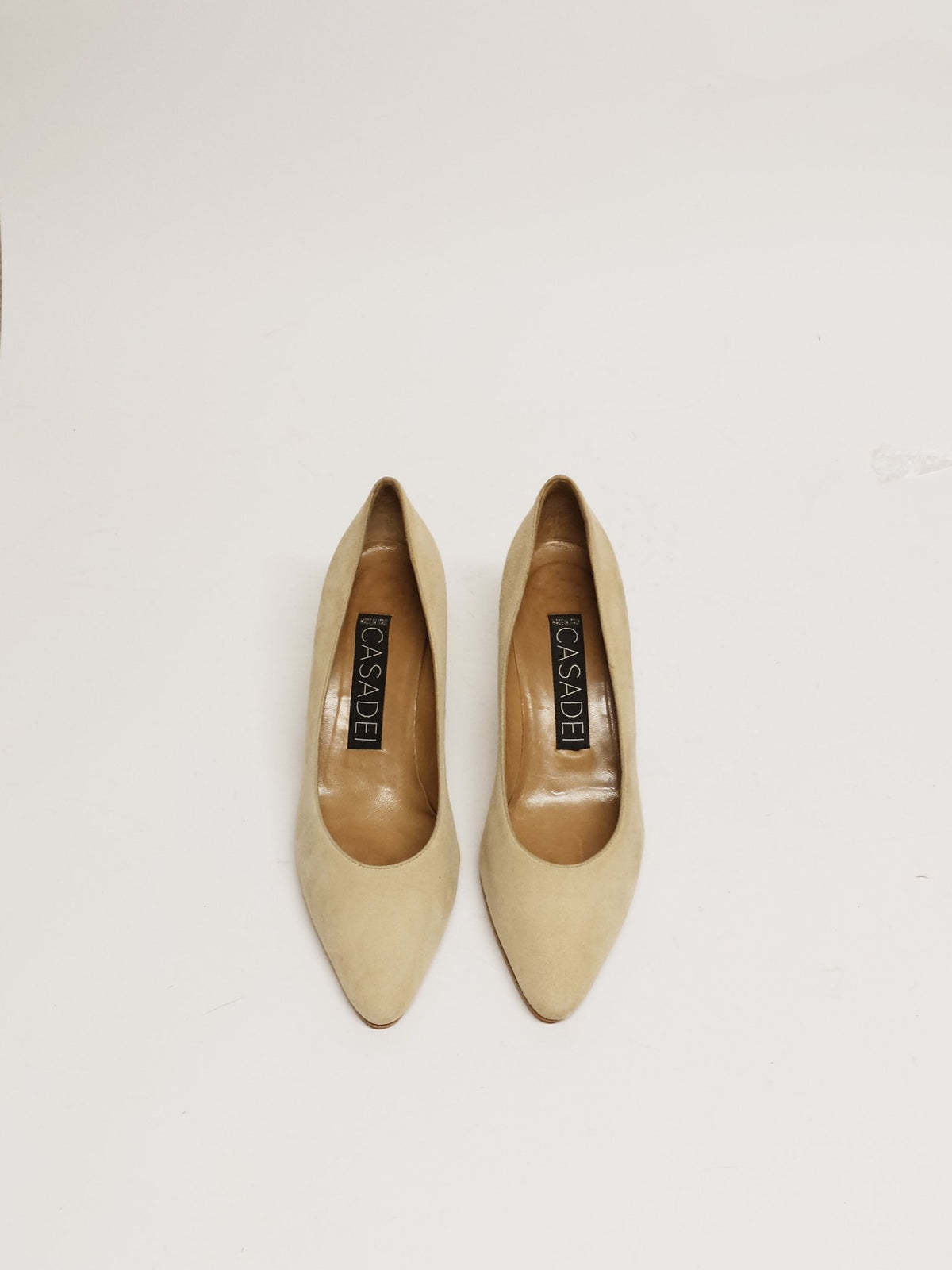 CASADEI Sand Suede Pump Size 38.5 - 4