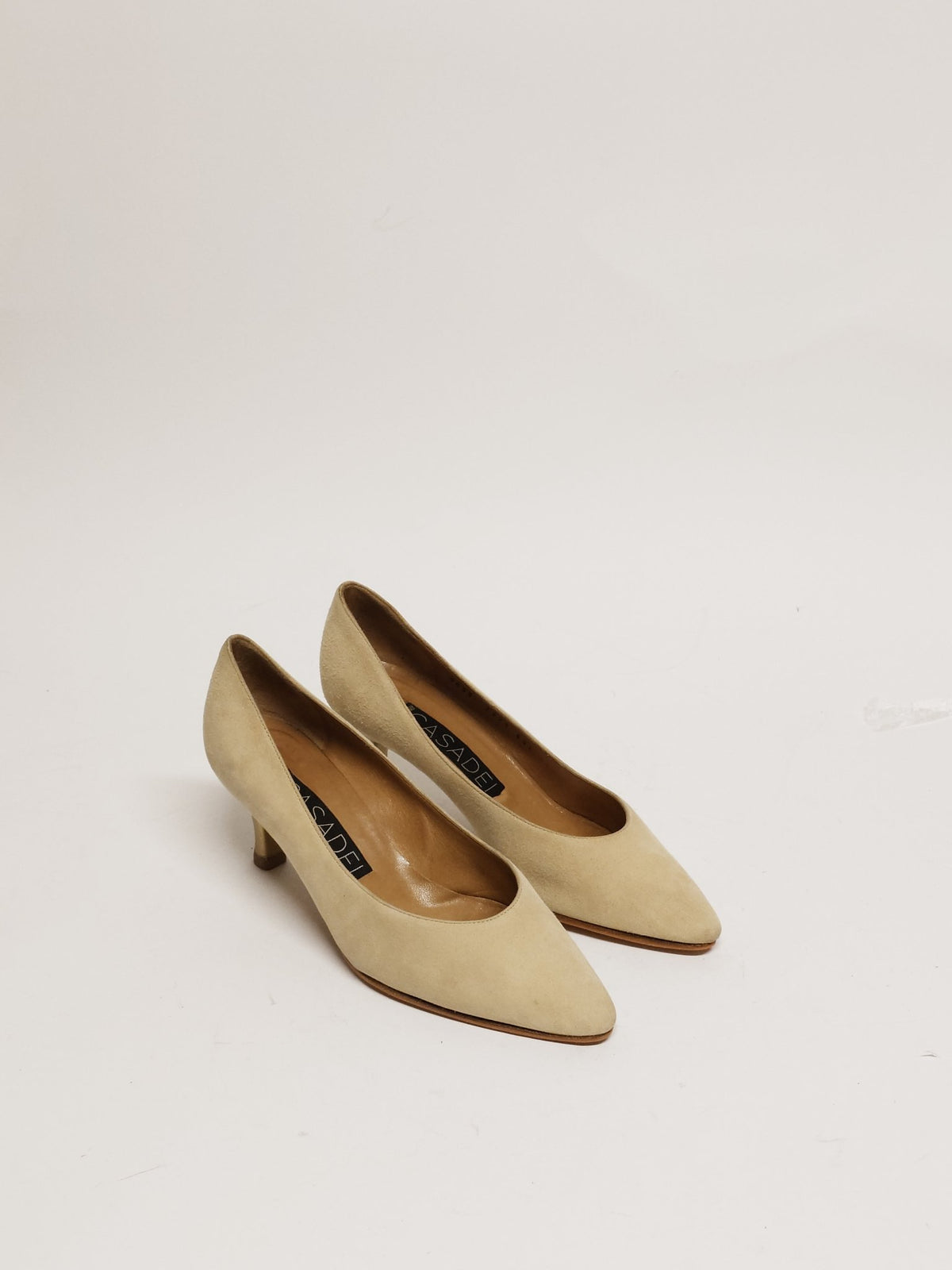 CASADEI Sand Suede Pump Size 38.5 - 8